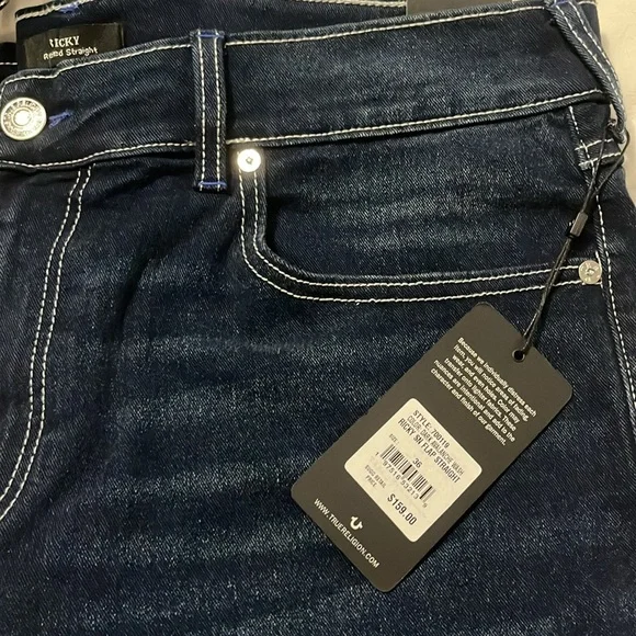 TRUE RELIGION RICKY SN FLAP STRAIGHT 36x34 JEANS